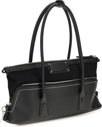 Maison Margiela Womens 5ac Shoulder Bag Leather With Logo Black Calf Bos Taurus