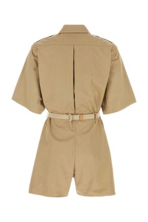 Prada Womens Khaki Cotton Jumpsuit Kaki Exterior: Tute
