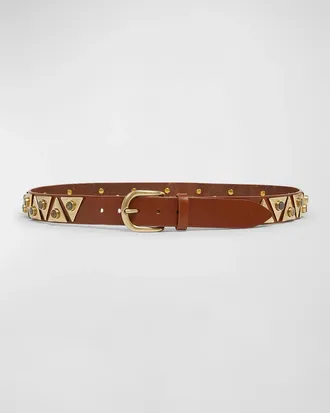 Isabel Marant Veliana Calf Leather Studded Belt