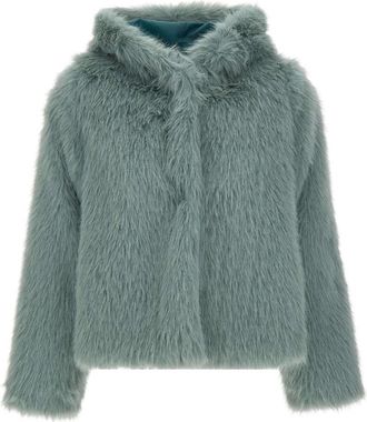 Kaos Cropped Faux Fur Jacket - Dames - Jassen - Groen - 3XL - Jassen
