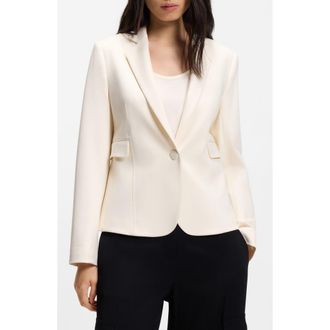 BOSS Jia Water Repellent Blazer in Soft Cream at Nordstrom, Size 12