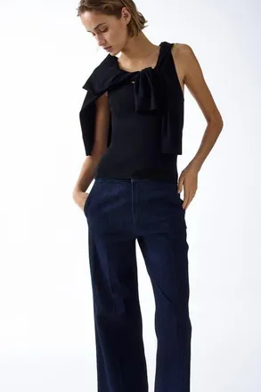 H&M Flared High Jeans in Dark Denim Blue at Nordstrom, Size 16