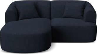 Cosmopolitan Design Sof&aacute; esquinero izquierdo 3 plazas tejido estructural azul regio