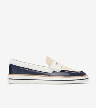 Cole Haan Womens Pinch Long-Weekender Penny Loafers - Blue Size 5.5