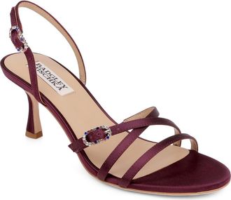 Badgley Mischka Yukon Slingback Sandal in Cherry Satin at Nordstrom, Size 8.5