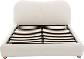 VENTE-UNIQUE.COM Cama con canapé abatible poliéster blanco 140 x 190 cm