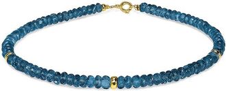 Jewelmak 14K 20.00 Ct. Tw. London Blue Topaz Bracelet
