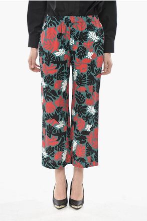Marni Floral Viscose Cropped Fit Trousers size 40