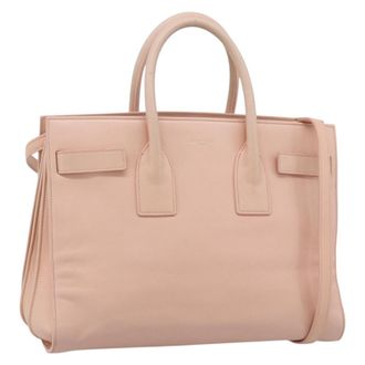 Saint Laurent Sac De Jour Leather Pink Leather Handbag (Pre-Owned)