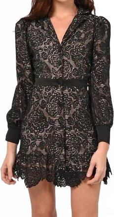 Adelyn Rae Sophie Lace Blazer Dress In Black/beige