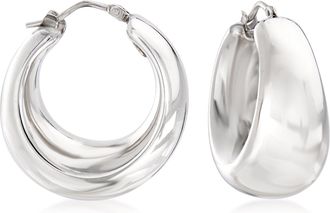 Ross-Simons Italian Sterling Silver Graduated Hoop Earrings