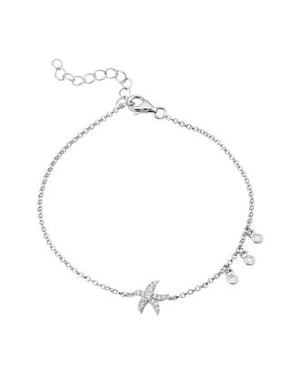 Savvy Cie Jewels Silver Cz Chain Bracelet
