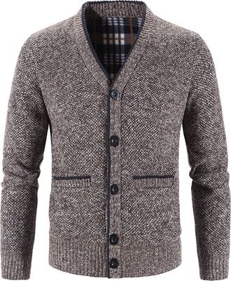 Generic DondPO Traditional Knitted Jacket for Men, Warm Pockets Hooded Pullover Wool Jacket V Neck Winter with Buttons Winter Coat Traditional Jacket Cardigan