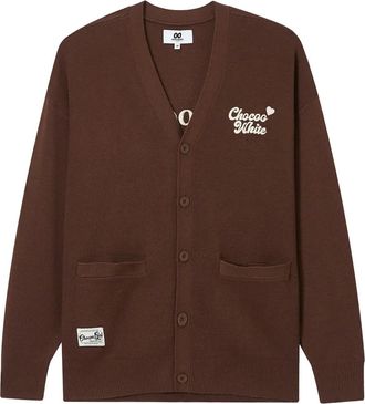 Chocoolate Cardigan con ricamo - Marrone