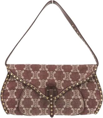 Celine Pre-owned Vintage Canvas Shoulder Bag - Dames - Vintage Schoudertas - Rood - ONE Size - Leer - Vintage