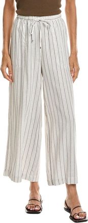 Max Studio Elastic Waist Wide Leg Linen-Blend Pant