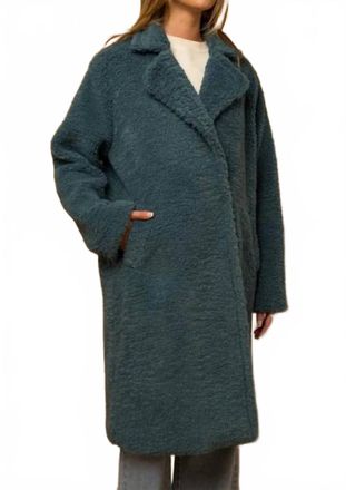Gilli Teddy Long Coat In Teal