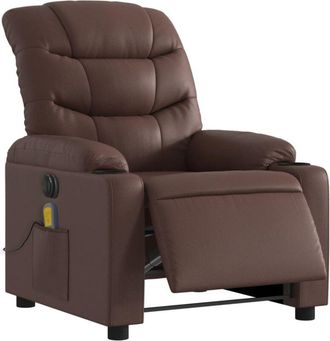 vidaXL Vidaxl - Sill&oacute;n De Masaje Reclinable El&eacute;ctrico Cuero Sint&eacute;tico Marr&oacute;n