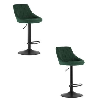 OEM Taburete Kast - Terciopelo Verde / Base Negra X 2