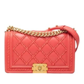 Chanel Pre-owned Boy Flap Bag - Dames - Pre-owned - Roze - Maat: ONE Size Leer