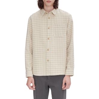 A.P.C. Surchemise Trek Recycled Cotton Blend Button-Up Shirt in Ecru at Nordstrom Rack, Size Small