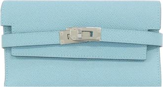 Herm&egrave;s Blue Atoll Epsom Leather Long Wallet (Bi-Fold) (Pre-Owned)