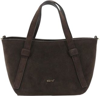 Abro Abro Cosmo Mini Leather Suede Handbag Shoulder Bag Dark Brown Dark Brown