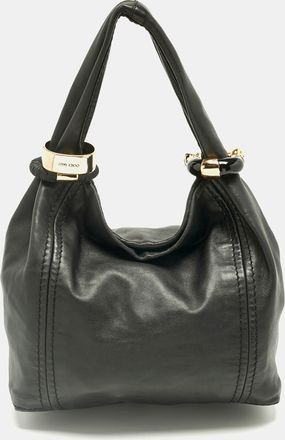 Jimmy Choo London Black Leather Saba Hobo