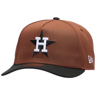 New Era Womens Houston Astros Astros 9FORTY A-Frame Cap - Adult White/Brown/Black