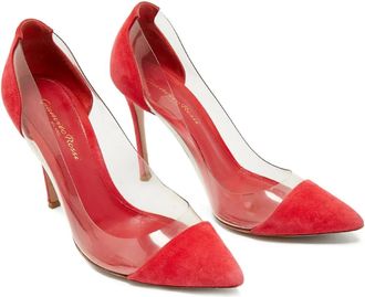 Gianvito Rossi Plexi suede pumps - Red