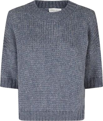 Roberto Collina Trui met ronde hals - Dames - Ronde hals truien - Blauw - XS - Truien & Vesten