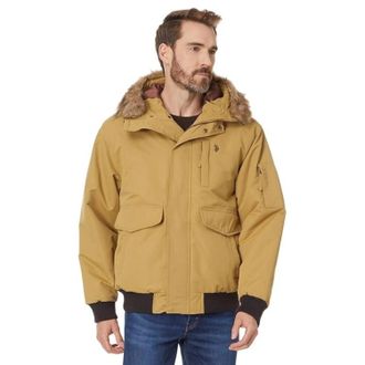 U.S.Polo Association U. S. Polo Assn. Snorkel Jacket Mens Coyote Brown Hooded Full Zip FROG755