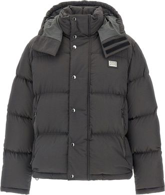 Dolce & Gabbana Quilted Logo Patch Down Jacket - Black