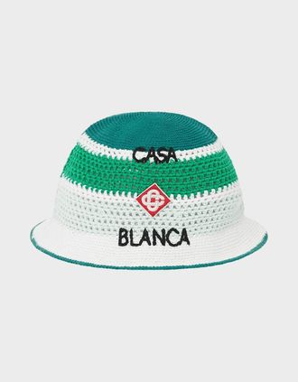 Casablanca Mens Cotton Crochet Hat Green - Size: M/L