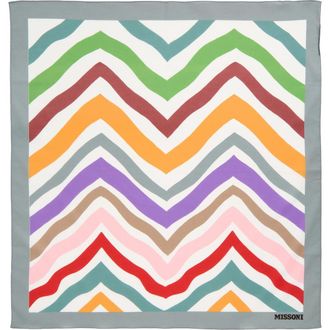 Missoni Zigzag Print Cotton Square Scarf in 0001 White Multi at Nordstrom