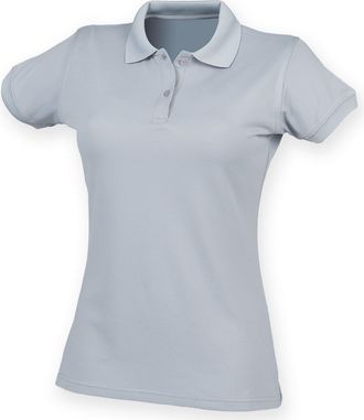 Henbury Womens/Ladies Coolplus Fitted Polo Shirt (3XL) (Silver Grey)