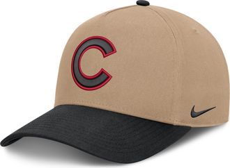 Nike Chicago Cubs Rise Nike Mens MLB A-Frame Trucker Adjustable Hat in Brown | NB1D0A3UEJ-TZD