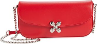 Alexander McQueen Small Skull Flower Shoulder Bag in Red/Silver at Nordstrom