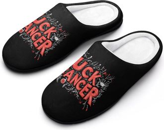 Generic Fck C-ancer Cotton Slippers for Women Memory Foam Comfy House Shoes with Anti-Skid Rubber Sole