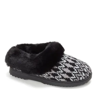 Dearfoams Womens Hannah Festive Knit Clog Slipper