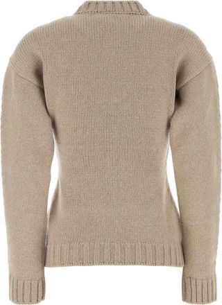 Jil Sander Womens Sand Cashmere Sweater Barley Exterior: Maglieria