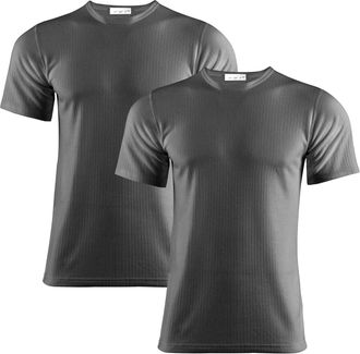 Generic Pack of 2 Mens Thermal T Shirt, Warm Underwear Baselayer, S M L XL XXL Thermals Size S-XXL (L, Grey)