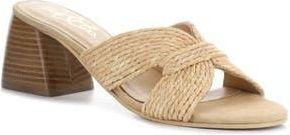 Bos. & Co. Gessa Block Heel Slide Sandal in Natural Rafia/suede at Nordstrom Rack, Size 10-10.5Us / 41Eu