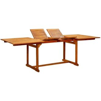 vidaXL Garden Dining Table (160-240)x100x75 cm Solid Acacia Wood vidaXL