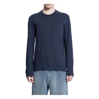 James Perse Long Sleeve T-Shirts, male, Blue, M, Long Sleeve Crew