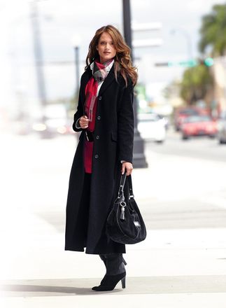 Heine Kurzmantel HEINE, Damen, Gr. 34, schwarz, 80% Wolle, 20% Polyamid, unifarben, unifarben mit Farbeinsatz, unifarben mit Farbeins&auml;tzen, M&auml;ntel Kurzmante