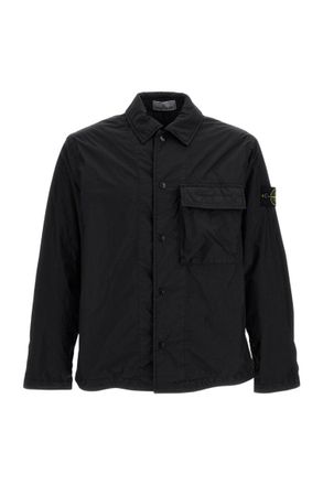 Stone Island Black Shirt Collar Jackets