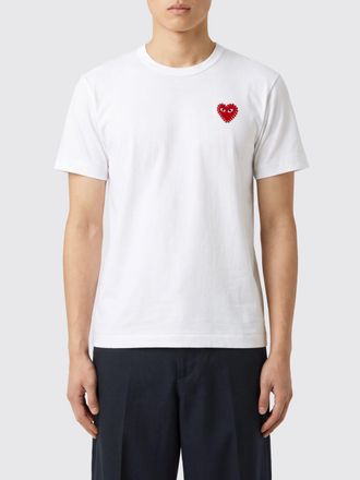 Comme Des Gar&ccedil;ons T-shirt in cotone con iconico logo cuore ricamato