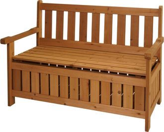 Hhg [nunca Usado] Banco De Jard&iacute;n Hhg-487 Con Espacio De Almacenamiento, Banco Con Ba&uacute;l, Asiento, Compartimento De Almacenamiento, Madera De Abeto Para Ex