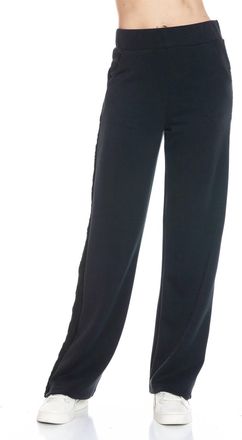 Ariella Straight Leg Pants W/ Contrast In Black